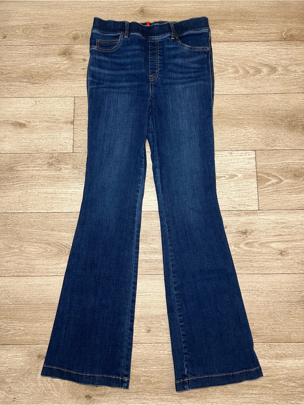 SPANX Bootcut Trouser Denim Jeans In Clean Indigo Color Size Large (32x36)
